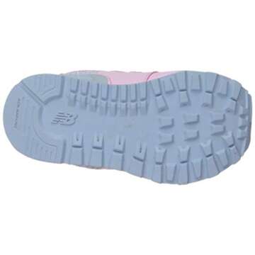 New Balance Kid's 574 V1 70s Racing Lace-up Sneaker, Crystal Rose/Summer Sky, 8