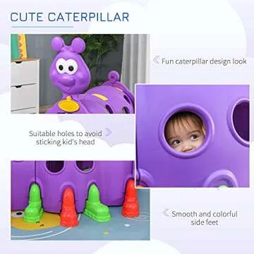 Qaba Caterpillar Tunnel for Kids - Fun Climb & Crawl Toy