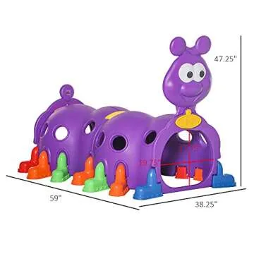 Qaba Caterpillar Tunnel for Kids - Fun Climb & Crawl Toy