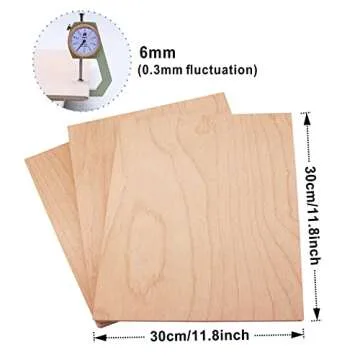 Consmos Baltic Birch Plywood Sheets - 6mm Craft Wood for DIY Projects