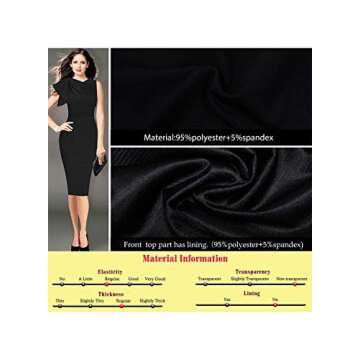 VFSHOW Womens Celebrity Elegant Ruffle Ruched Cocktail Party Bodycon Dress 1390 BLK XL