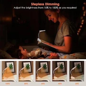 Rechargeable Clip-On Book Light with Stepless Dimming
