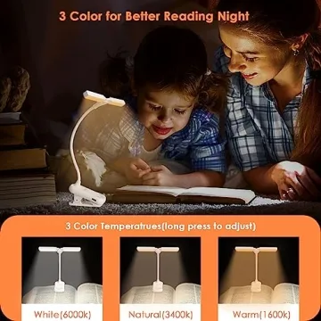Rechargeable Clip-On Book Light with Stepless Dimming