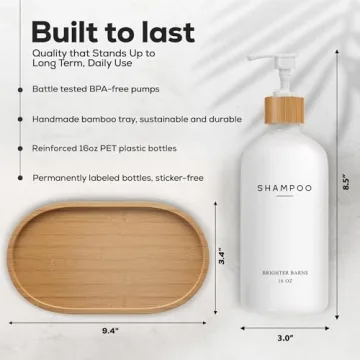 Stylish White Shampoo and Conditioner Dispenser Set