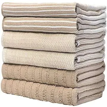 Premium Dish Towels 20x28 6 Pack Cotton Kitchen Essentials