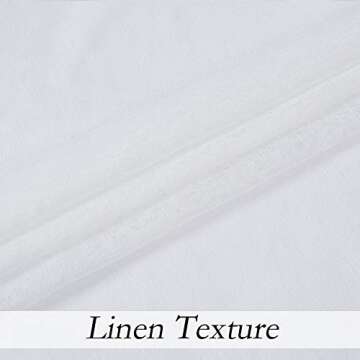 Central Park White Sheer Window Curtain Panels Linen Texture Solid Window Treatment Sets Drape Pairs Rod Pocket Curtains for Living and Bedroom Rustic Farmhouse 84 inches Long, 2 Panels