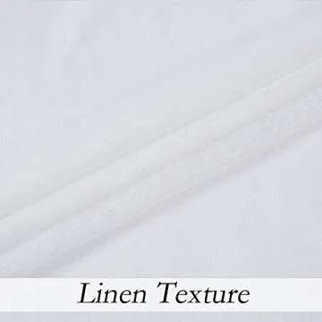 Central Park White Sheer Window Curtain Panels Linen Texture Solid Window Treatment Sets Drape Pairs Rod Pocket Curtains for Living and Bedroom Rustic Farmhouse 84 inches Long, 2 Panels