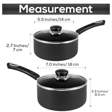 Utopia Kitchen Nonstick Saucepan Set 1 & 2 Quart Pots