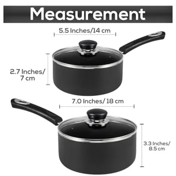 Utopia Kitchen Nonstick Saucepan Set 1 & 2 Quart Pots