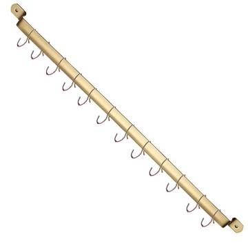Kyraton Kitchen Utensil Rack with Gold Titanium Plating – 14 Hooks