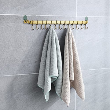 Kyraton Kitchen Utensil Rack with Gold Titanium Plating – 14 Hooks