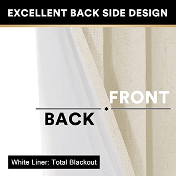 Primitive Textured Linen Blackout Curtains for Home Decor