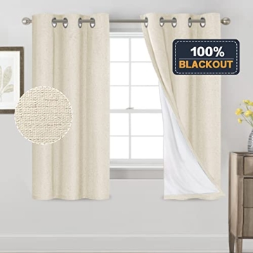 Primitive Textured Linen Blackout Curtains for Home Decor