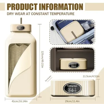 Portable Clothes Dryer for Laundry, Mini Portable Dryer Machine with Adjustable Timer Compact Laundr...