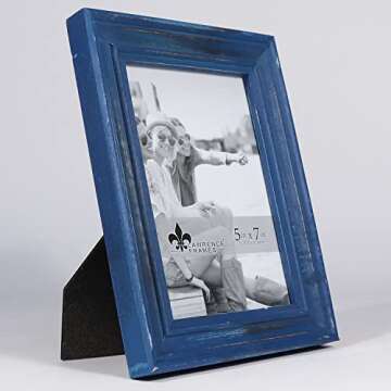 Lawrence 5x7 Weathered Navy Wood Picture Frame