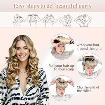 Heatless Curls Overnight Rods - Effortless Styler for All Hair Types
