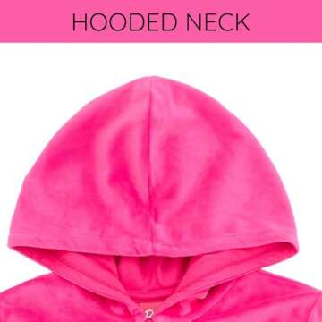 Barbie Little Girls Velour Zip Up Hoodie Pants Outfit Set Pink 6
