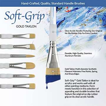 Royal & Langnickel 5pc Soft Grip Brushes for All Artists
