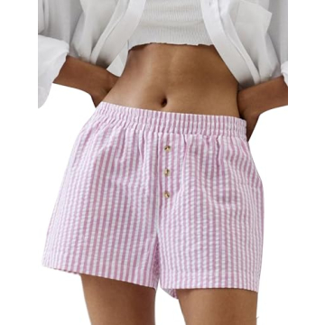 MISSACTIVER Elastic Striped Shorts for Women - Summer Comfort
