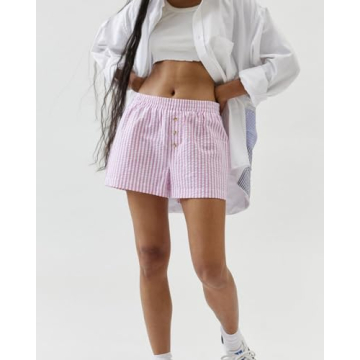 MISSACTIVER Elastic Striped Shorts for Women - Summer Comfort