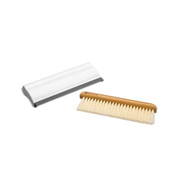 Full Circle Crumb Runner, Counter Sweep and Squeegee, Compact Brush for Sink & Kitchen Countertops, White