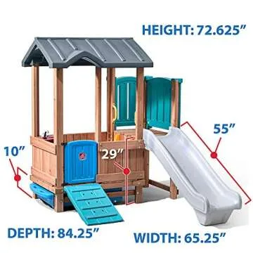 Step2 Woodland Adventure Playhouse & Slide, Kids Outdoor Playset, Backyard Playground Set, Swings, S...