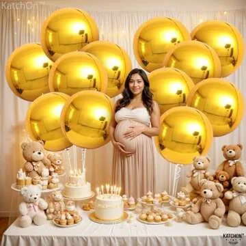 KatchOn Large Gold Foil Balloons 22 Inch Pack of 12