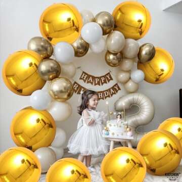 KatchOn Large Gold Foil Balloons 22 Inch Pack of 12