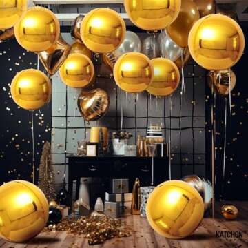 KatchOn Large Gold Foil Balloons 22 Inch Pack of 12
