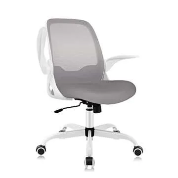 KERDOM Office Chair, Ergonomic Desk Chair, Breathable Mesh Computer Chair, Comfy Swivel Task Chair with Flip-up Armrests and Adjustable Height