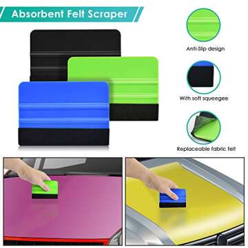 PACETAP Car Vinyl Wrap Tool kit 35pcs, Window Tint Tools Kit Including Package Bag, Felt Squeegee, E...