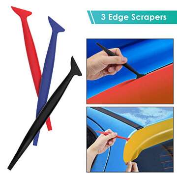PACETAP Car Vinyl Wrap Tool kit 35pcs, Window Tint Tools Kit Including Package Bag, Felt Squeegee, Edge Trimmer, Soft Corner Squeegee, Retractable Kinfe and 10*Kinfe Blades, Carving Knife, Cut Knife
