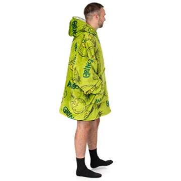 The Grinch Vuddie Oversized Blanket Hoodie Adult Green Fleece