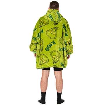 The Grinch Vuddie Oversized Blanket Hoodie Adult Green Fleece