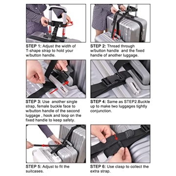 Vigorport Luggage Connector Straps for Easy Bag Stacking
