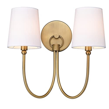 Traditional Rustic 2-Light Sconce in Elegant Aged Brass