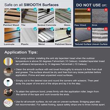 Leyibo Anti Slip Tape - Easy Installation & Waterproof Safety