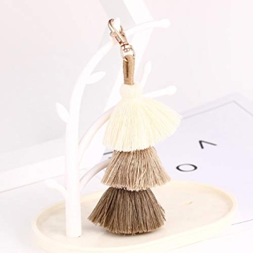 ZOONAI Colorful Tassels Keychain for Women
