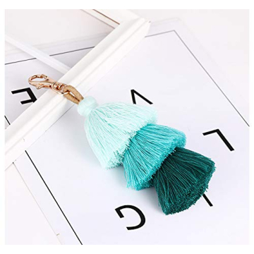 ZOONAI Colorful Tassels Keychain for Women