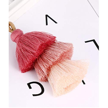 ZOONAI Colorful Tassels Keychain for Women
