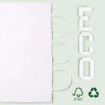 MESHA White Kraft Paper Bags - 100pcs Gift Bags Bulk