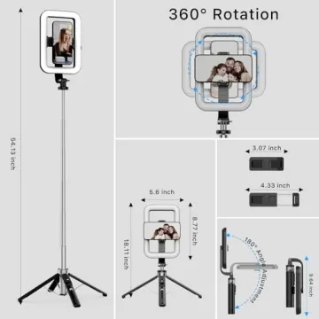 MYBAT PRO 8" LED Selfie Light with Tripod & Stand for Selfies