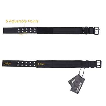OneTigris Military Adjustable Dog Collar with Metal D Ring & Buckle 2 Sizes (Black, M)