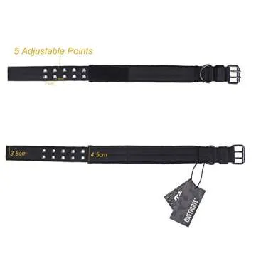 OneTigris Military Adjustable Dog Collar with Metal D Ring & Buckle 2 Sizes (Black, M)