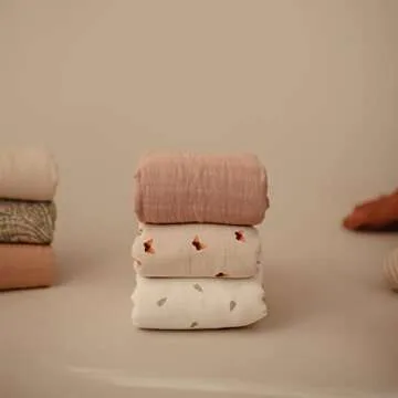Mushie Muslin Baby Swaddle Blanket 100% Organic Cotton
