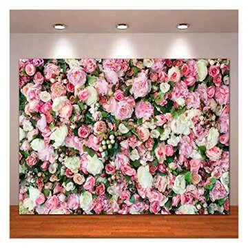 3D Pink Rose Flower Theme Photography Background 5x3ft Wedding Bridal Newborn Shower Birthday Party Photo Backdrops Banner Decor Supplies Couple Studio Props Vinyl