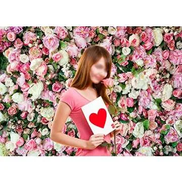 3D Pink Rose Flower Theme Photography Background 5x3ft Wedding Bridal Newborn Shower Birthday Party Photo Backdrops Banner Decor Supplies Couple Studio Props Vinyl