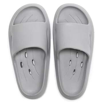 Newbuty Shower Shoes Men Slippers Sandals Women Bathroom Non-Slip Flip-Flops for College Dorm Room Essentials Shower Sandals Slides Gym Spa Pool(Grey Size 240mm)