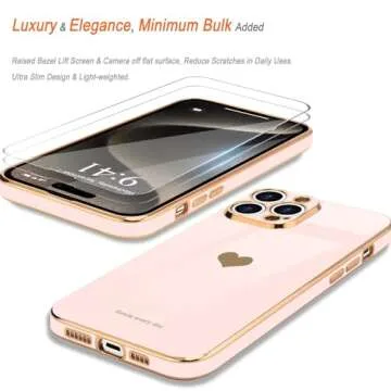 Stylish Teageo iPhone 15 Pro Max Case with Screen Protector