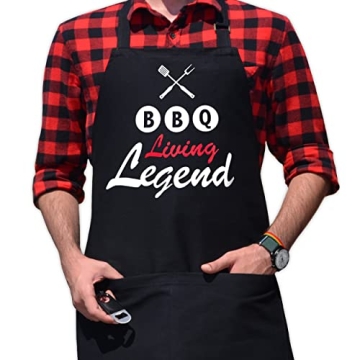 BBQ Aprons for Men with Pockets, Grill Master Apron for Men, Grilling Aprons, Barbeque Aprons, Fathe...